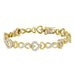 LADIES BRACELET 1/5 CT ROUND DIAMOND SILVER YELLOW PLATED