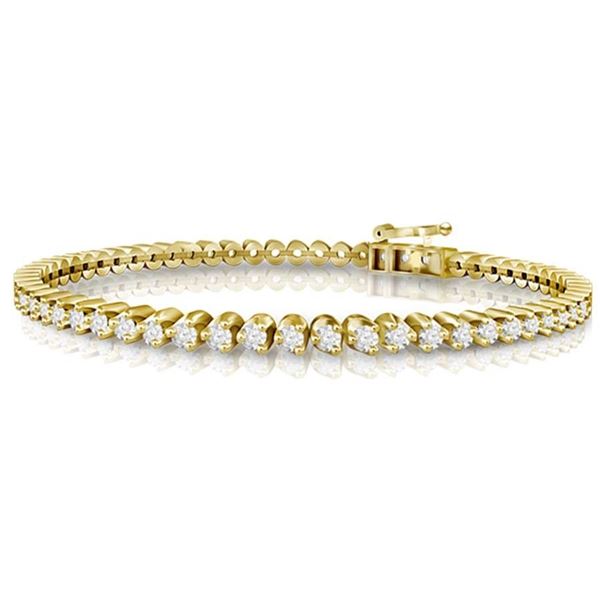 LADIES BRACELET 5 CT ROUND DIAMOND 10K YELLOW GOLD