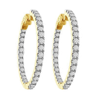 Thumbnail for LADIES HOOP 3 CT ROUND DIAMOND 10K YELLOW GOLD