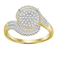 Thumbnail for LADIES RING 3/8 CT ROUND/BAGUETTE DIAMOND 10K YELLOW GOLD