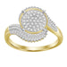 LADIES RING 3/8 CT ROUND/BAGUETTE DIAMOND 10K YELLOW GOLD