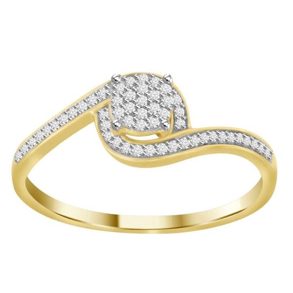 LADIES RING 1/6 CT ROUND DIAMOND 10K YELLOW GOLD