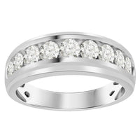 Thumbnail for MEN'S BAND 1 1/2 ROUND DIAMOND 10K WHITE GOLD