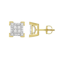 Thumbnail for MEN'S EARRINGS 1/4 CT ROUND DIAMOND 10K YELLOW GOLD