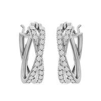 Thumbnail for LADIES HOOP 1/2 CT ROUND DIAMOND 10K WHITE GOLD
