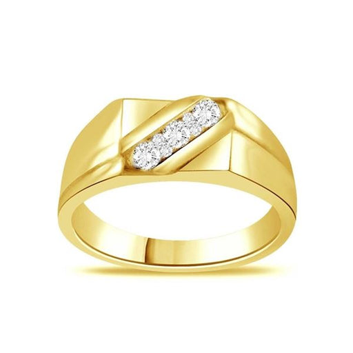 MEN'S BAND 1/4 CT ROUND DIAMOND 10K YELLOW GOLD