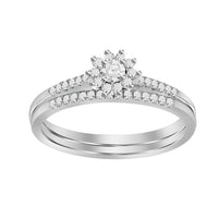 Thumbnail for LADIES BRIDAL RING SET 1/3 CT ROUND DIAMOND 10K WHITE GOLD