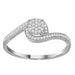 LADIES RING 1/6 CT ROUND DIAMOND 10K WHITE GOLD