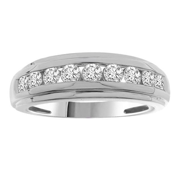 LADIES RING 1/2 CT ROUND DIAMOND 10K WHITE GOLD