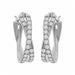 LADIES HOOP EARRINGS 1 CT ROUND DIAMOND 10K WHITE GOLD