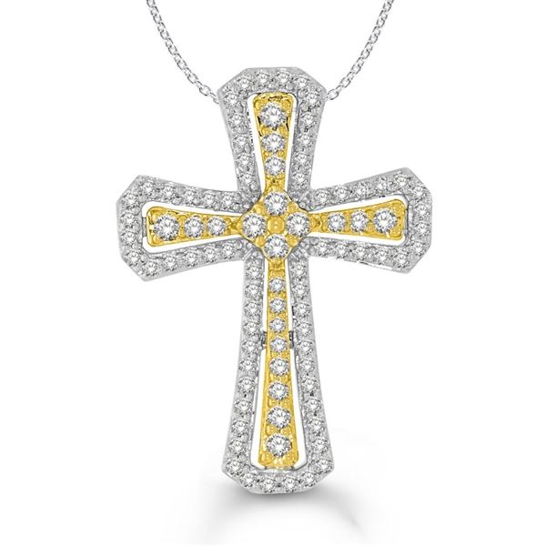 LADIES PENDANT 1/2 CT ROUND DIAMOND 10K YELLOW GOLD