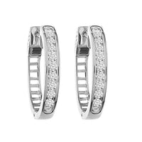 Thumbnail for LADIES HOOPS 1/2 CT ROUND DIAMOND 10K WHITE GOLD