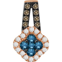 Thumbnail for LADIES PENDANT 1/2 CT ROUND/BLUE/CAPPUCCINO DIAMOND 10K ROSE GOLD
