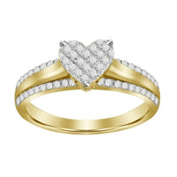 Thumbnail for LADIES RING 1/5 CT ROUND DIAMOND 10K YELLOW GOLD