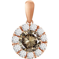 Thumbnail for LADIES PENDANT 1/4 CT WHITE/CHOCOLATE ROUND DIAMOND 14K ROSE GOLD