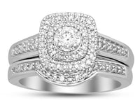 Thumbnail for LADIES BRIDAL RING SET 1/2 CT ROUND DIAMOND 14K WHITE GOLD