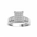 LADIES RING 1/2 CT ROUND/BAGUETTE DIAMOND 10K WHITE GOLD