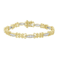 Thumbnail for LADIES BRACELET 1 CT ROUND DIAMOND SILVER WITH 10K YELLOW PLATED