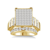 Thumbnail for LADIES RING 4 CT ROUND/BAGUETTE/PRINCESS INV DIAMOND 10K YELLOW GOLD