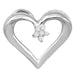 LADIES HEART PENDANT WITH CHAIN 0.03 CT ROUND DIAMOND SILVER