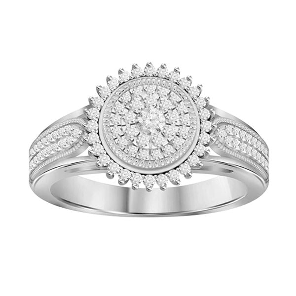 LADIES LADIES RING 1/3 CT ROUND DIAMOND 10K WHITE GOLD