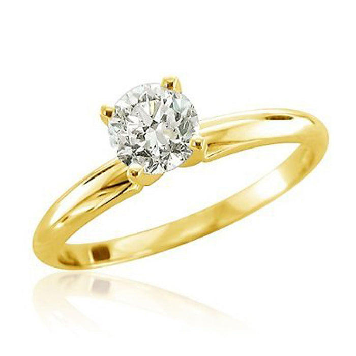 LADIES RING 1/20 CT ROUND DIAMOND 14K YELLOW GOLD