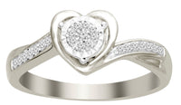 Thumbnail for LADIES RING 1/10 CT ROUND DIAMOND 10K WHITE GOLD