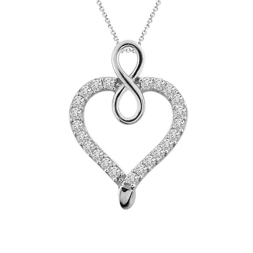 LADIES PENDANT 1/6 CT ROUND DIAMOND 10K WHITE GOLD