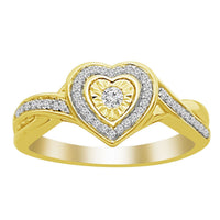 Thumbnail for LADIES RING 1/6 CT ROUND DIAMOND 10K YELLOW GOLD
