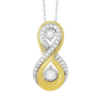 Thumbnail for LADIES PENDANT 1/4 CT ROUND DIAMOND 10K TT WHITE & YELLOW GOLD