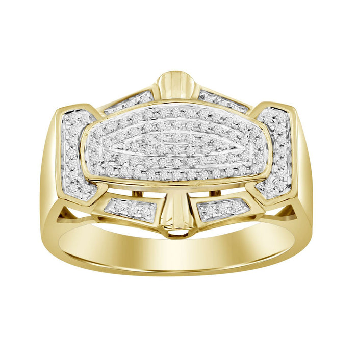 MEN'S RING 1/4 CT ROUND DIAMOND 10K YELLOW GOLD