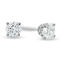 Thumbnail for LADIES EARRINGS 1/4 CT ROUND DIAMOND 14K WHITE GOLD