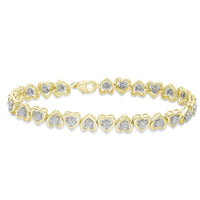 Thumbnail for LADIES BRACELET 1/4 CT ROUND DIAMOND SILVER YELLOW PLATED