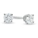 LADIES SOLITAIRE EARRINGS 1/2 CT ROUND DIAMOND 14K WHITE GOLD