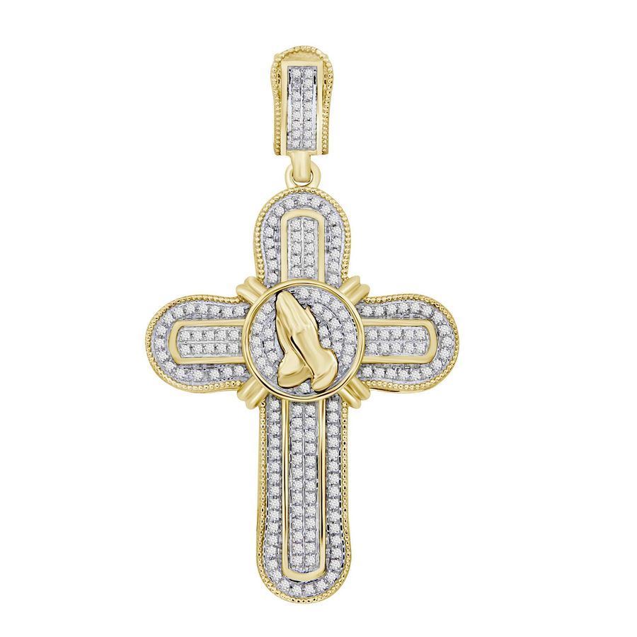 MEN'S PENDANT 1/2 CT ROUND DIAMOND 10K YELLOW GOLD