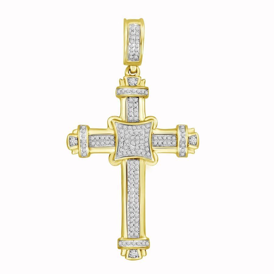 MEN'S PENDANT 1/2 CT ROUND DIAMOND 10K YELLOW GOLD