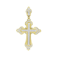 Thumbnail for MEN'S CROSS 1/2 CT ROUND DIAMOND 10K YELLOW GOLD