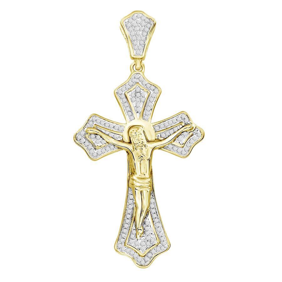 MEN'S PENDANT 1/2 CT ROUND DIAMOND 10K YELLOW GOLD