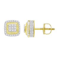 Thumbnail for MEN'S EARRINGS 1/2 CT ROUND DIAMOND 10K YELLOW GOLD