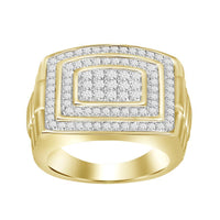 Thumbnail for MEN'S RING 1 CT ROUND DIAMOND 10K YELLOW GOLD