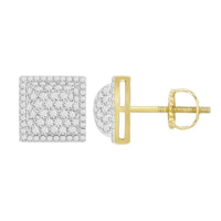 Thumbnail for MEN'S EARRINGS 1 CT ROUND DIAMOND 10K YELLOW GOLD