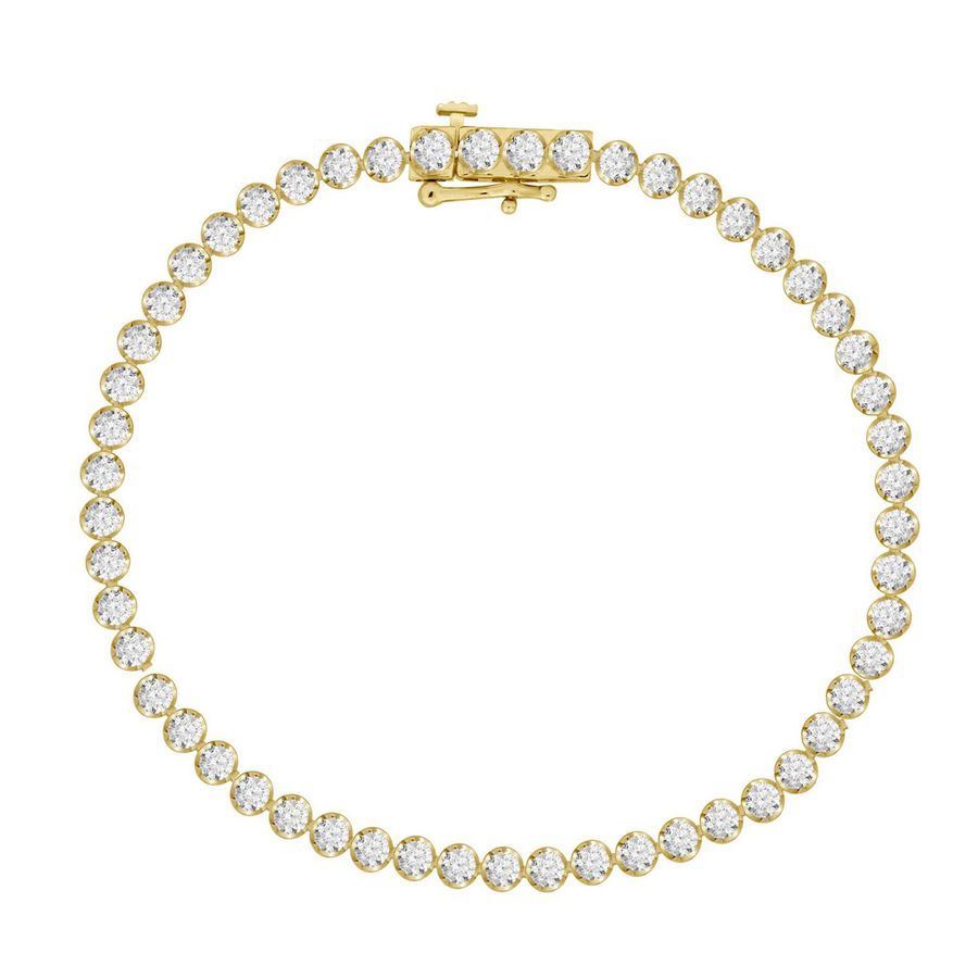 LADIES BRACELET 2 CT ROUND DIAMOND 10K YELLOW GOLD