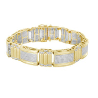 Thumbnail for MEN'S BRACELET 2 CT ROUND DIAMOND 10K YELLOW GOLD