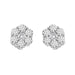 LADIES EARRINGS 2 CT ROUND DIAMOND 14K WHITE GOLD