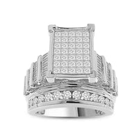 Thumbnail for LADIES RING 3 CT ROUND/PRINCESS/BAGUETTE DIAMOND 10K WHITE GOLD