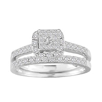 Thumbnail for LADIES BRIDAL RING SET 1/2 CT ROUND/PRINCESS DIAMOND 14K WHITE GOLD