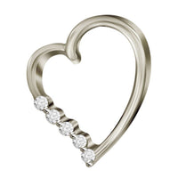 Thumbnail for LADIES HEART PENDANT 1/4 CT ROUND DIAMOND 14K WHITE GOLD