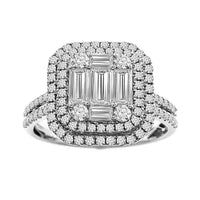 Thumbnail for LADIES RING 3/4 CT ROUND/BAGUETTE DIAMOND 14K WHITE GOLD
