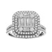 LADIES RING 3/4 CT ROUND/BAGUETTE DIAMOND 14K WHITE GOLD