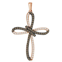 Thumbnail for LADIES PENDANT 1/2 CT WHITE/CHOCOLATE ROUND DIAMOND 10K ROSE GOLD